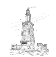 A coloring page of wonders of the world